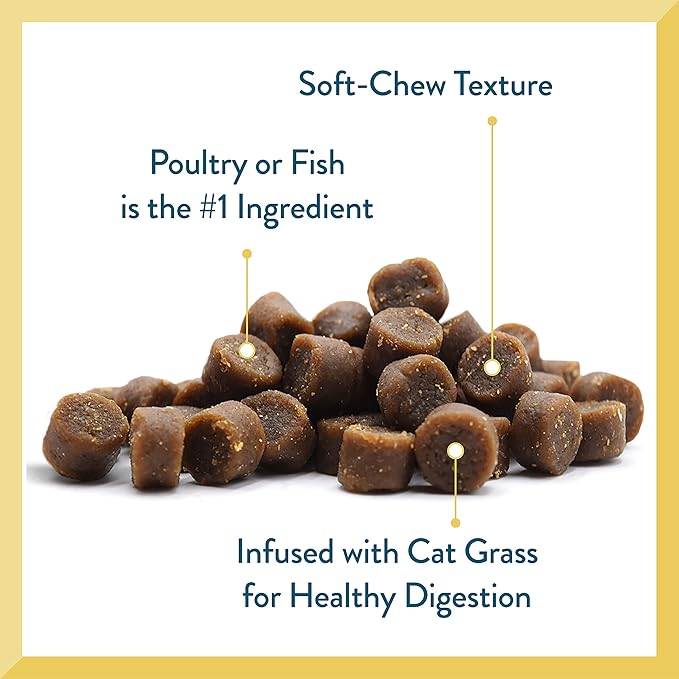 Pet Greens Soft-Chew Indoor Cat Treats Infused with Cat Grass Semi-Moist Roasted Chicken Treats, 3 Ounces Per Pack (3 Pack Roasted Chicken)