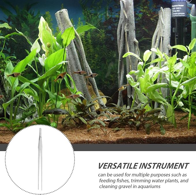 NOLITOY Aquarium Straight Tweezers Tool for Plant Care and Gravel Cleaning Aquatic Plant Tongs for Fish Feeding and Maintenance