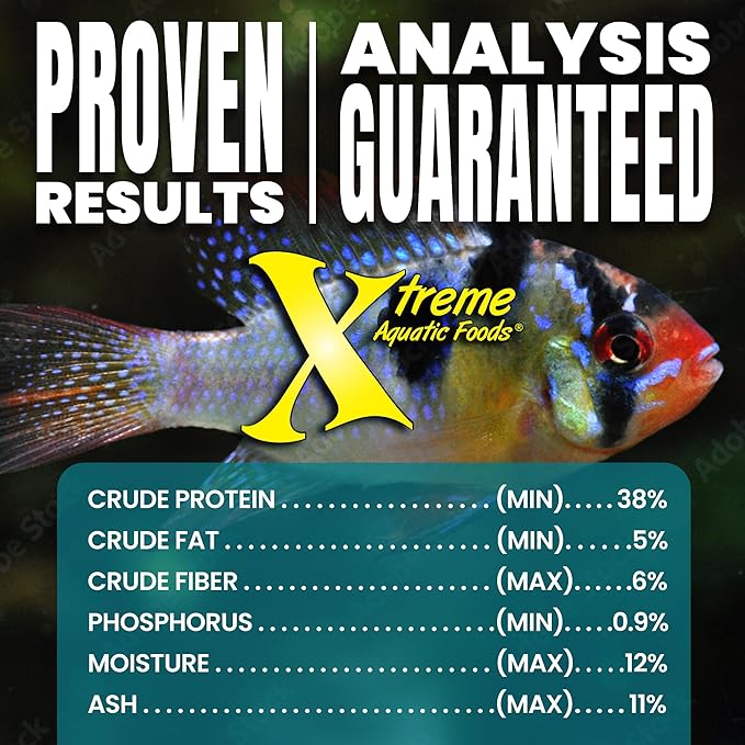 Xtreme Community Peewee 1.5mm Pellets: Slow Sinking & Ideal for Community Fish - Boosts Immune & Digestive Health, Enhances Color & Energy, Max Protein Fish Food – USA Farm Grown (72oz)