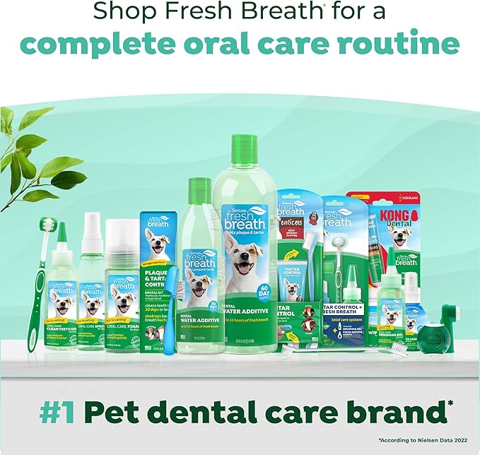 TropiClean Fresh Breath Cat Dental Water Additive + Urinary Tract Support, with Cranberry Extract, Teeth Cleaning & Breath Freshener Solution, 16oz