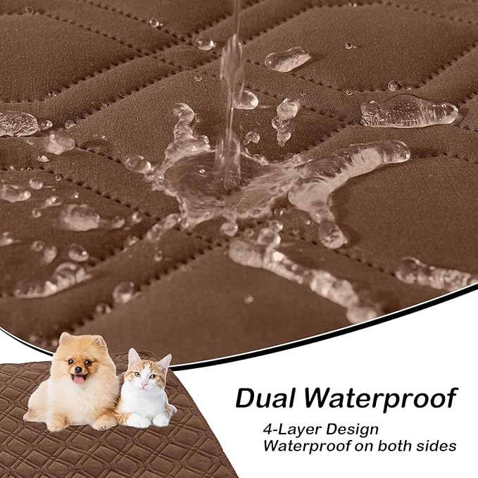hyha Waterproof Dog Bed Blanket, Soft Pet Blankets, Waterproof Couch Cover for Dogs, Reversible Sofa Covers Washable for Furniture (30x53 Inch, Brown/Chocolate)