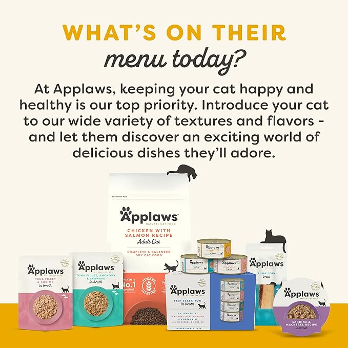 Applaws Natural Wet Canned Cat Food, Limited and Natural Ingredients, High Protein with No Artificial Additives, Chicken Selection Variety Pack in Broth (12 x 2.47oz Cans)
