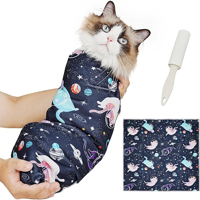 Supet Cat Grooming Wrap for Cutting Nails, 2026 Self-Adherent Cat Wrap, Anti-Escape Calming Cat Swaddle Wrap for Medicine, Nail Clipping, Teeth Brushing, Ear Cleaning