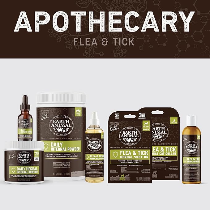 Earth Animal Apothecary Natural Flea & Tick - Herbal Spot-On for Large Dogs - 3 Applications (3 Month Supply)