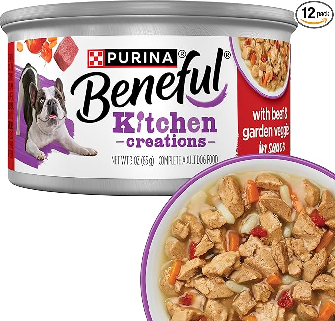 Purina Beneful Kitchen Creations With Beef and Garden Veggies in Sauce Wet Dog Food - (Pack of 12) 3 oz. Cans