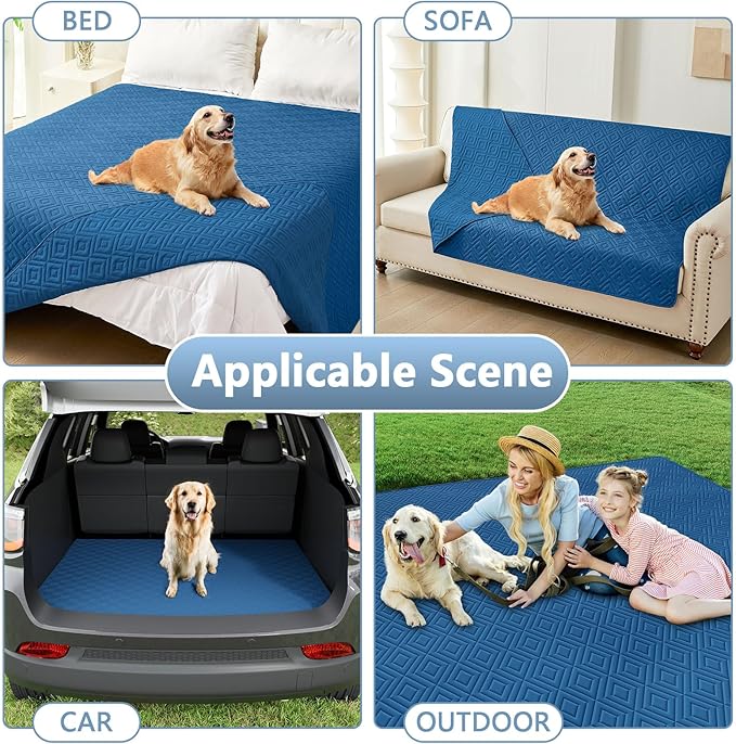 hyha Waterproof Dog Blanket, Soft Dog Bed Cover Pet Blankets, Waterproof Sofa Couch Cover for Dogs Washable, Reversible Pet Couch Covers for Sofa Furniture (40x80 Inch, Navy Blue/Navy Blue)