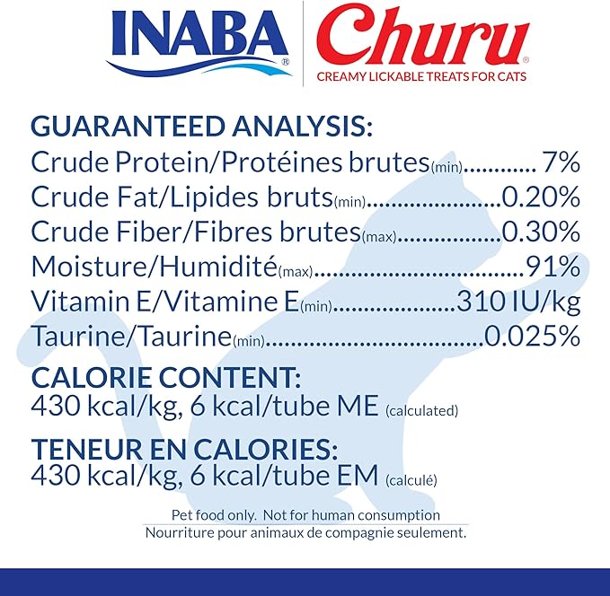 INABA Churu Cat Treats, Lickable, Squeezable Creamy Purée Cat Treat with Green Tea Extract & Taurine, 0.5 Ounces Each Tube, 20 Tubes, Tuna Variety Box