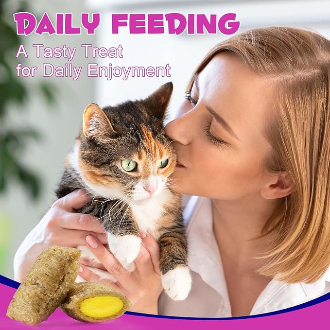 Cat Multivitamin Crunchy & Creamy Chews, Cat Treats Support for Immune, Joint, Skin & Coat, Digestion, Heart & Eyes, Cats Vitamins Supplements with Taurine for Cats Kittens - Chicken Flavor