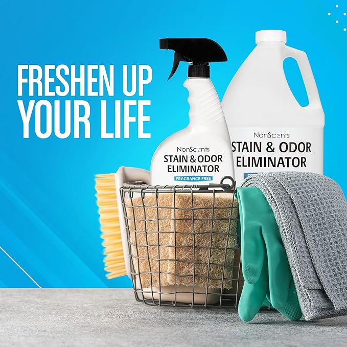 NonScents Stain & Odor Eliminator Spray for Strong Odor - 32 oz - Pet Odor Eliminator for Home - Carpet Stain Remover for Cats and Dog Pee - Cat Urine Destroyer - Carpet Cleaner Spray