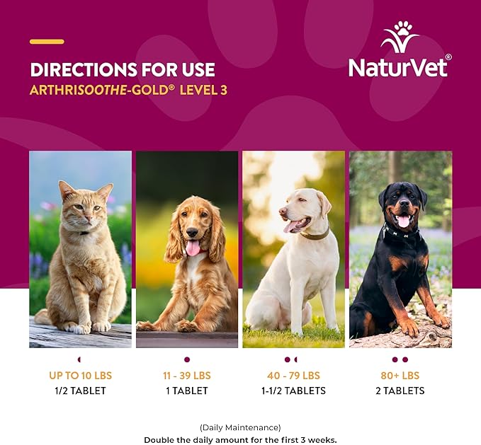 NaturVet Time Release ArthriSoothe Gold Tablets, 90 Pills