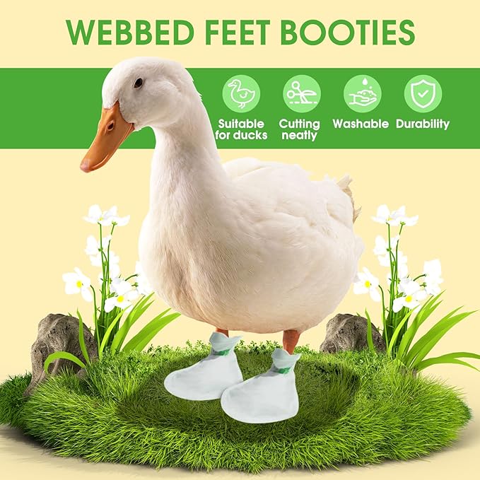 Disposable Boots for Real Duck Feet, Bumble Foot for Duck Supplies with Bandage, Large Size (Blue, 40 PCS)