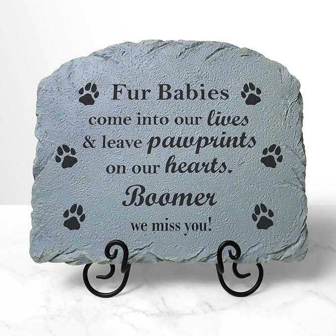 Let's Make Memories Personalized Pet Memorial Marker - Cat - Resin Sympathy Garden Stone