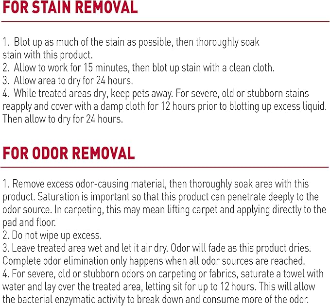 Nature’s Miracle Stain & Odor Remover, Tough on Dog Urine, Feces, Vomit, Drool and Other Organic Stains and Odors, 170 fl oz Refill