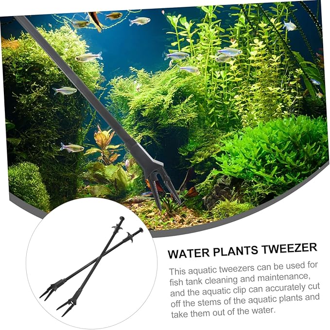 FRCOLOR 2pcs Aquatic Plant Cleaning Tweezers Durable Fish Tank Tongs for Easy Aquarium Maintenance Non-slip Design for Safe Handling of Items