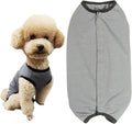 Dog’s Recovery Suit Post Surgery Shirt for Puppy, Wound Protective Clothes for Little Animals(Grey-XXS)