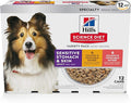Hill's Science Diet Adult Sensitive Stomach & Skin Wet Dog Food Variety Pack, Chicken & Vegetable, Salmon & Vegetable, 12.8 oz. Cans, 12-Pack