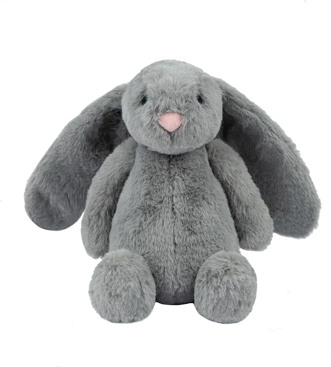 Best Pet Supplies Interactive Squeaky Dog Chew Toy, Ideal Dog Toys for Chewers, Small, Medium & Large Dogs, and Fetch Lovers - Bunny (Gray), Large