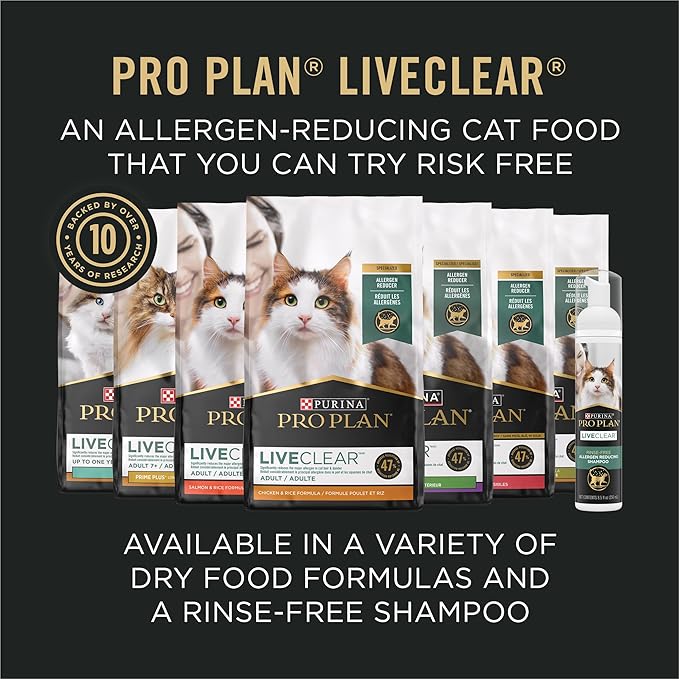 Purina Pro Plan LiveClear Cat Food Weight Management and Cat Allergen Reducer Chicken and Rice Formula - 5.5 lb. Bag