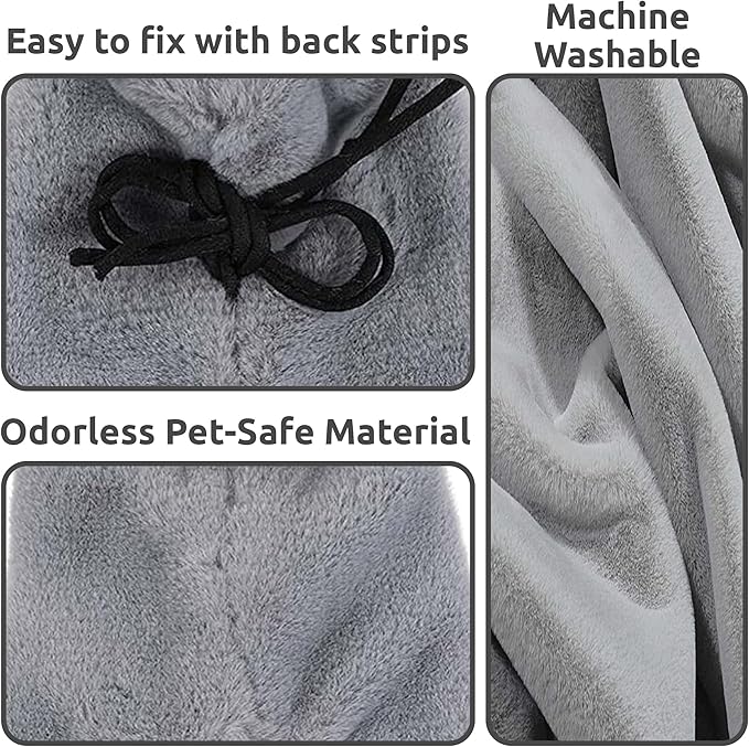 SIMENA Bird Blanket for Cage, Corner Fleece Bed for Birds, Cozy Bird Warmer, Parrot House for Cage, Cuddle Nest Hanging Toy for Lovebirds Parakeet (Grey, Large)