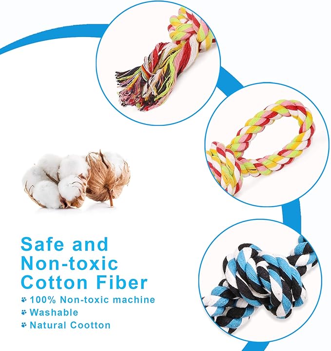 UPSKY Dog Rope Toys 2 Nearly Indestructible Pet Toys for Medium to Large Breed, Dental Cleaning Chew Toys, Dogs Tug Toy for Boredom, Teething for Aggressive Chewers