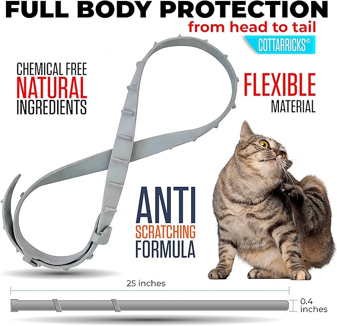 Flea and Tick Prevention for Cats - Collar - 2 Count - Adjustable