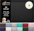 GORILLA GRIP 100% Waterproof Raised Edge BPA Free Silicone Pet Feeding Mat, Dog Cat Food Mats Contain Spills Protects Floors, Placemats for Cats and Dogs Water Bowl, Pets Accessories 28x18 Black