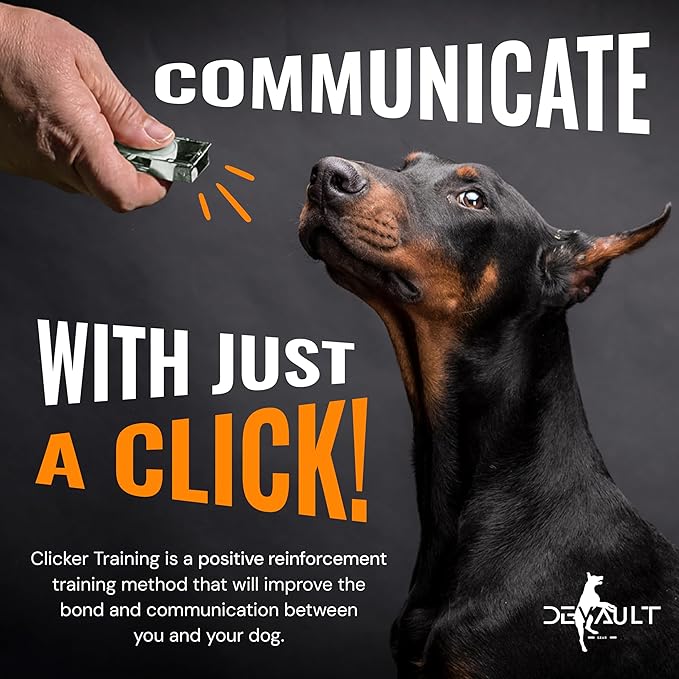 Metal Clickers for Dog Training – Dog Clicker for Training with Loud Crisp Sound for Behaviour Reward – Brass Style with Magnetic Clasp and Velvet Pouch – 10 Pack Pet Clicker