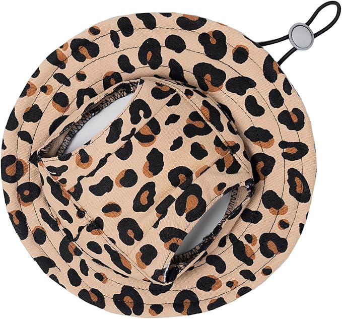 Pet hat with Ear Holes Sunscreen Baseball Cap Suitable for Small and Medium-Sized Dogs Outdoor Climbing hat in Summer Pet Products (Brown, Medium)