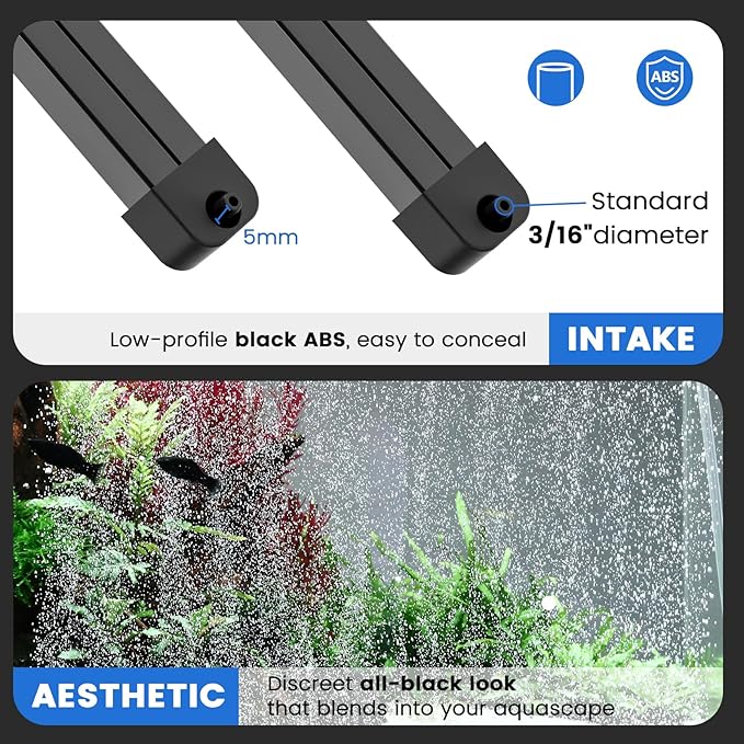 hygger Weighted Nano Mist Bubble Wall Bar, 31.5" Self-Sinking ABS Air Stone Strip with Gentle Oxygen Diffuser for Freshwater & Marine Aquarium, Hydroponics