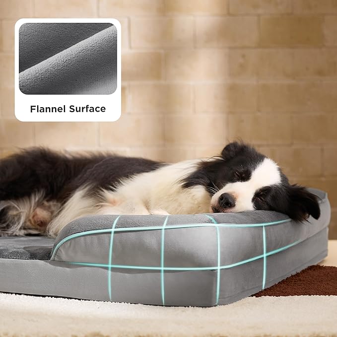 Bedsure Orthopedic Dog Beds Large Sized Dog - Washable Large Dog Cat Bed Waterproof, Comfort Dogs Couch Sofa with Washable Removable Cover, Pet Bed with Nonskid Bottom, Pink, 35"