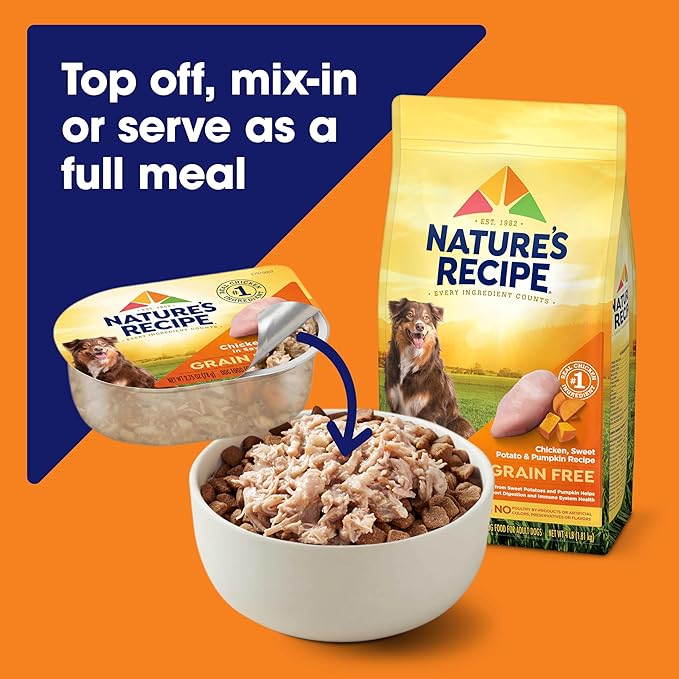 Nature's Recipe Grain Free Chicken & Lamb Recipe in Savory Broth Wet Dog Food, 2.75 oz. Cup, 12 Count