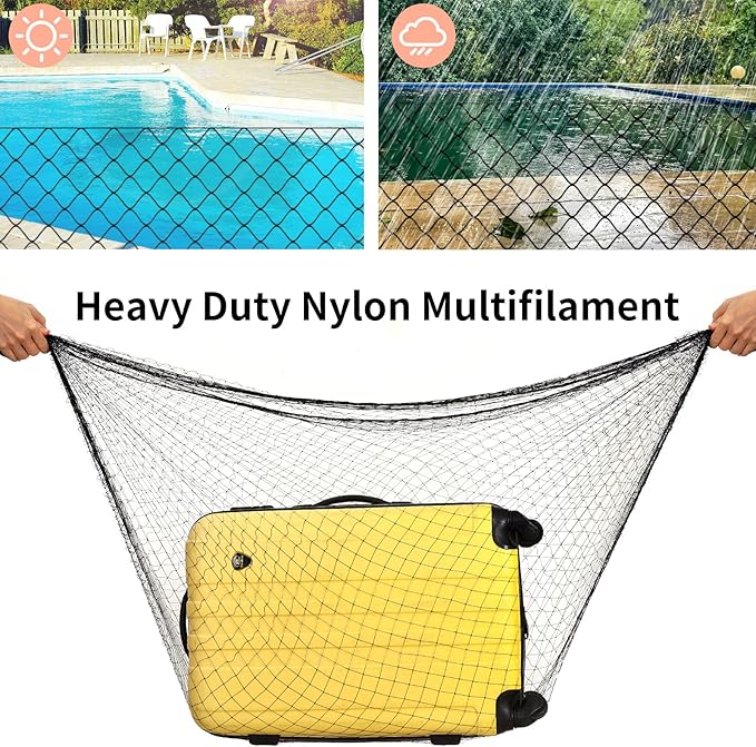 Cat Balcony Rail Net, 10 x 26 ft Cat Anti-Fall Netting Pet Balcony Mesh Fence Net Dog Fence Nets Black Nylon Pets Anti-Fall Mesh Fence