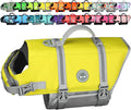 VIVAGLORY Rip Stop Dog Life Vest, Swimming Vest with Handle, Buoyancy for Doggy Puppy, Dog Life Jacket for Swimming & Boating, XXS, Yellow Grey
