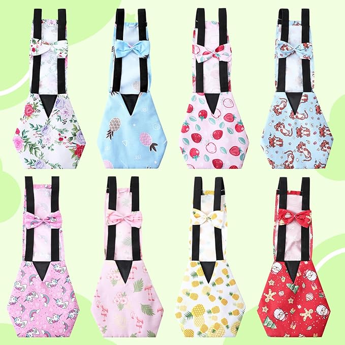 8 Pcs Chicken Diapers Bird Diaper Reusable Duck Diapers Waterproof and Adjustable Chicken Accessories Poultry(M)