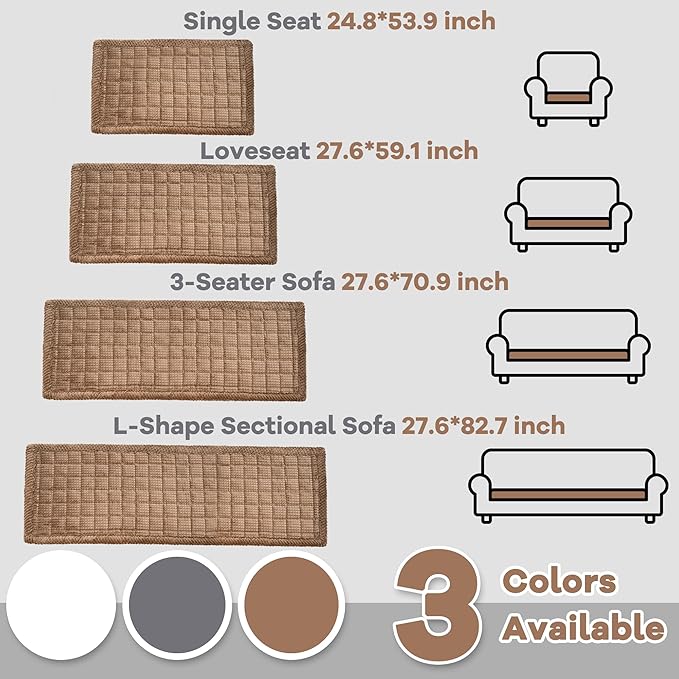 Washable Dog Couch Cover Protector, Non Slip Dog Bed Mat Machine Washable Large Blanket for Dogs, Pet Couches Covers for Sofa (Coffee, 27.6 * 59.1 '')
