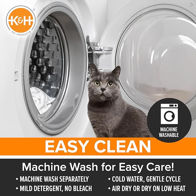 K&H Pet Products Self-Warming Cat Bed Pad,Self Heating Pad for Outdoor Cat Houses,Warming Mat for Indoor Pet Beds&Furniture,Reversible Blanket,Machine Washable-Small 21 X 17in Gray/Black,(Pack of 6)