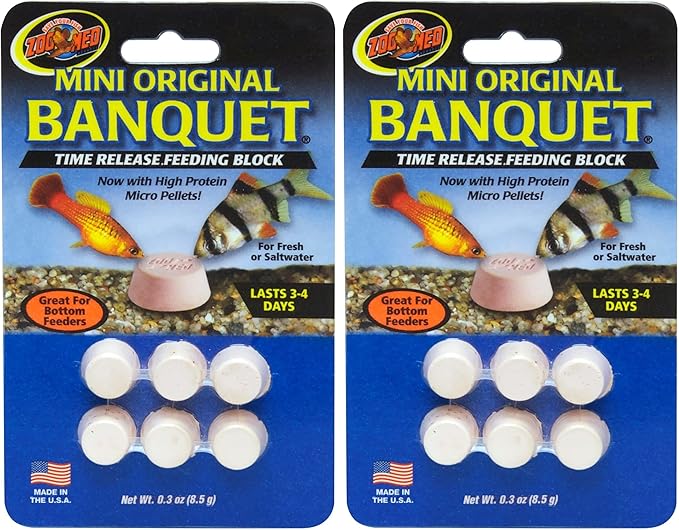 Zoo Med Laboratories AZMBB2 Mini Banquet Block Feeders, Fish, 0.02 pounds (Pack of 2)