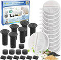 8 Set Cat Water Filter, Replacement Filters for 2.5L Lite & Premium Pet Fountain, Triple Filtration System Pet Filter Replacement (Including 12 Foam/Sponge Mufflers)