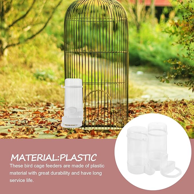 2pcs Automatic Bird Food and Water Dispensers for Cage, Small Parakeet Feeder with Gravity Feed, Pet Bird Feeding Watering Supplies for Indoor and Outdoor Use