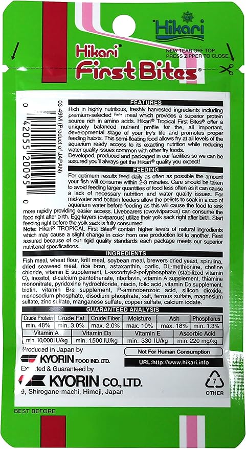 Hikari Tropical First Bites Fish Food, 0.35 oz (10g)