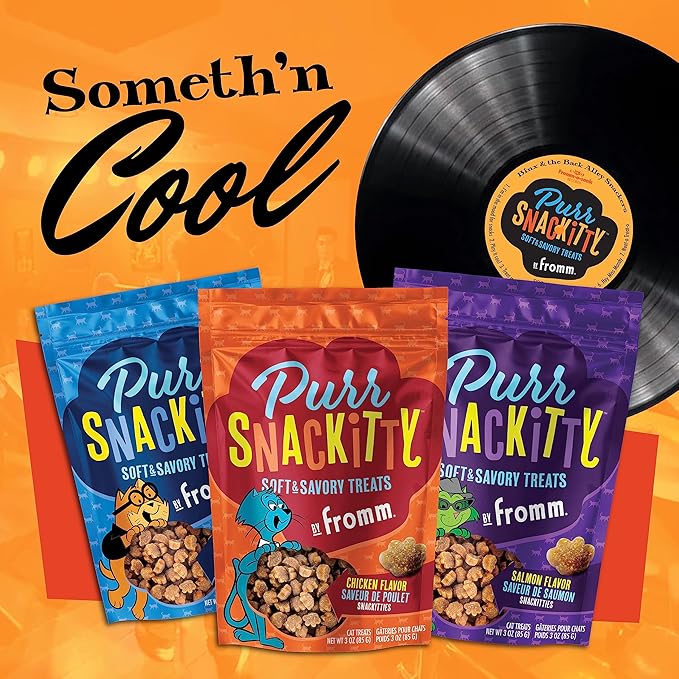 Fromm PurrSnackitty Chicken Flavor Snackitties Treats - Premium Soft & Savory Cat Treats - Pack of (3) 3 oz Bags