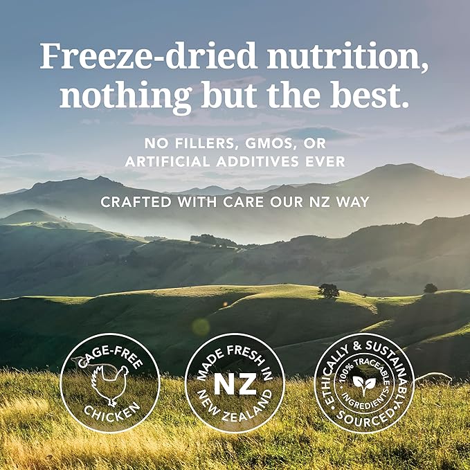 K9 Natural Chicken Freeze Dried Dog Food, High-Meat Natural Complete Meal or Meal Toppers for Dogs, Cage-Free Chicken from New Zealand, Grain-Free, GMO-Free, Complete & Balanced Nutrition, 8lb