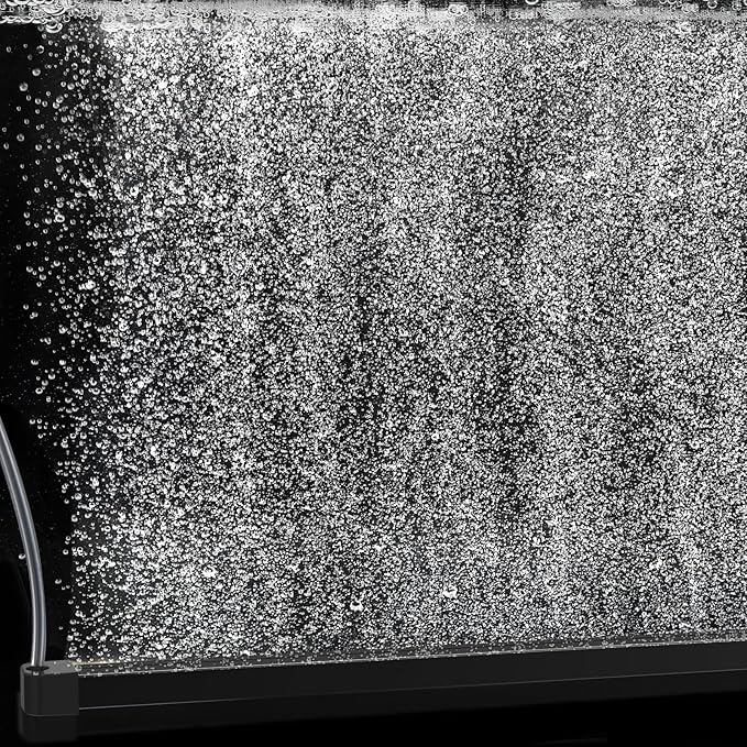 hygger Weighted Nano Mist Bubble Wall Bar, 23.6" Self-Sinking ABS Air Stone Strip with Gentle Oxygen Diffuser for Freshwater & Marine Aquarium, Hydroponics