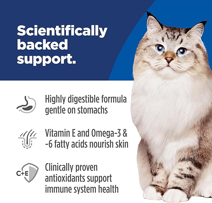 Hill's Science Diet Adult 1-6 Sensitive Stomach & Skin Dry Cat Food, Pollock & Barley, 6 lb. Bag (Updated Formula)