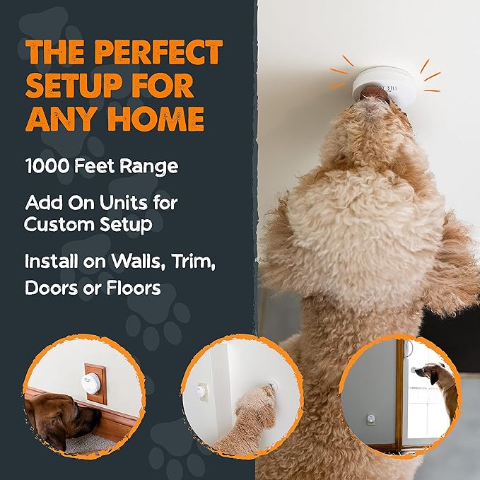 Mighty Paw Smart Bell 2.0 – Potty Training Button for Dogs & Puppies – Train Your Dog to Ring The Bell – Wireless Pet Communication (2 Button Pack) (Pack of 2)
