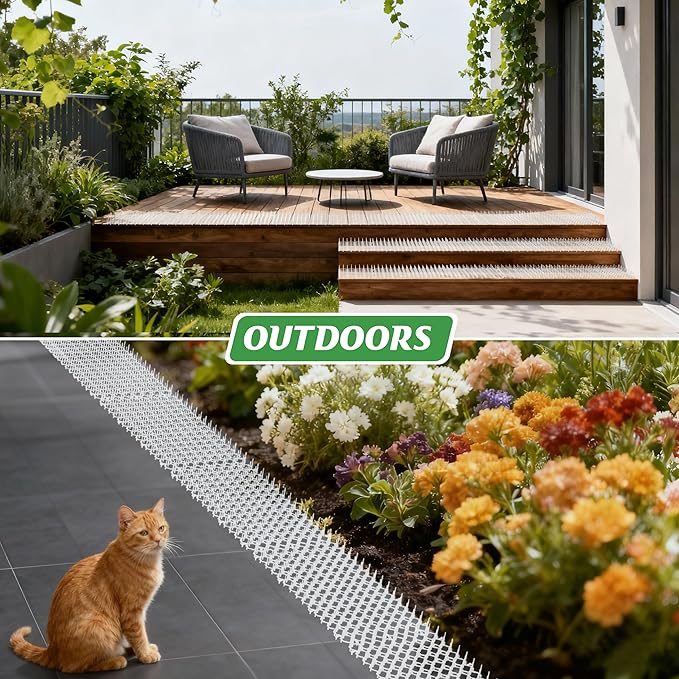 Clear Cat Scat Mat 16 x 13 Inch, 16 Pack Transparent Cat Deterrent Mats with 1 Inch Spikes, Large Coverage Indoor Outdoor Pet Training Mats to Protect Furniture, Counters, Garden & Yard