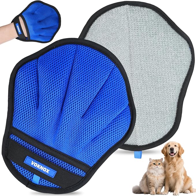 Pet Hair Removal Glove for Dogs & Cats, Electrostatic Five-Finger Hair Remover for Furniture, Couch, Carpet & Car Seat, Reusable Washable Pet Fur Cleaning Tool, Not for Grooming (1 PCS)