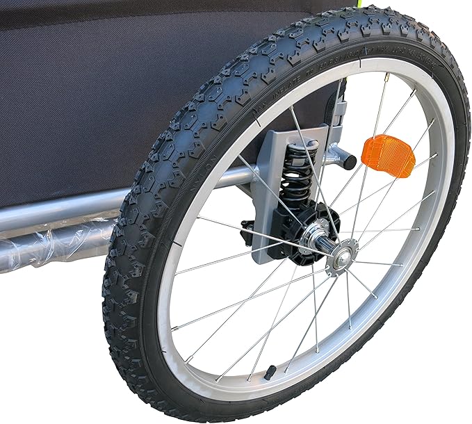 Booyah Large Pet Bike Trailer Dog Stroller & Jogger with Shocks - Orange