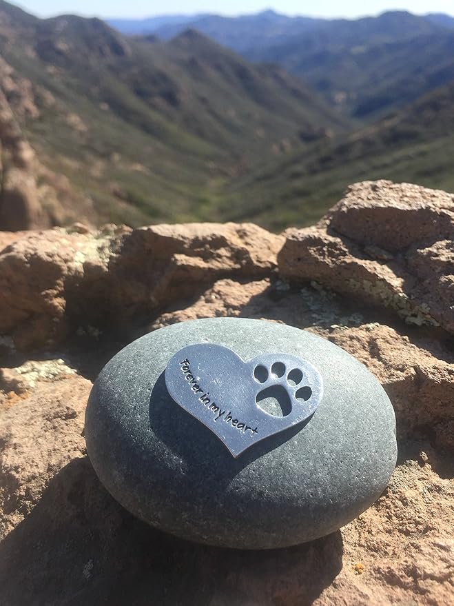 Comforting Dog Memorial Gift - Sympathy or Condolence Gift for Loss of Pet - Forever in My Heart Stone by Whitney Howard Designs