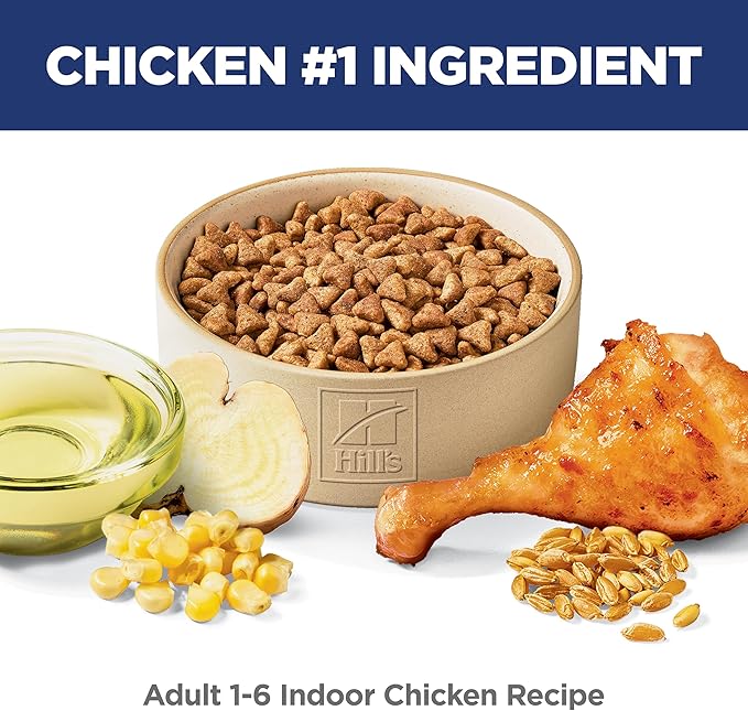 Hill's Science Diet Indoor, Adult 1-6, Easy Litter Box Cleanup, Dry Cat Food, Chicken Recipe, 15.5 lb Bag